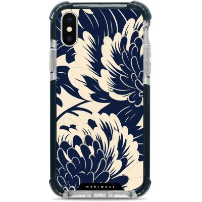 Mobiwear MagSafe Elite Bumper - Apple iPhone X / XS - DA40D Modré a béžové květy – Zboží Mobilmania