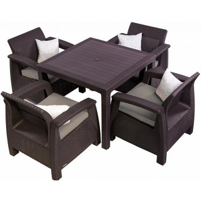 DEOKORK Zahradní ratanová sestava CORFU MINI 1+4 hnědá – Hledejceny.cz