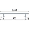 Příslušenství k zábradlí led madlo 1000mm /broušená nerez K320 /AISI304 (set: 2ks úchyt, madlo ø 42.4mm s ukončením a hliníkový profil na led pás)