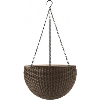 Rojaplast Truhlík na květiny plastový HANGING SPHERE hnědý 229544