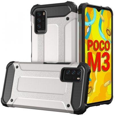 Pouzdro IZMAEL Hybrid Armor Xiaomi Redmi Note 10 5G/Poco M3 Xiaomi Redmi Note 10 5G stříbrné