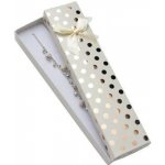Šperky4U Dárková krabička na náramek, bílá se zlatými puntíky KR0304-WH – Zboží Dáma