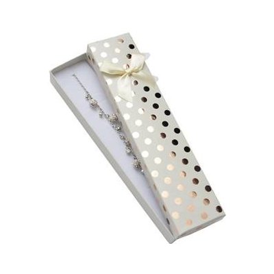 Šperky4U Dárková krabička na náramek, bílá se zlatými puntíky KR0304-WH – Zboží Dáma