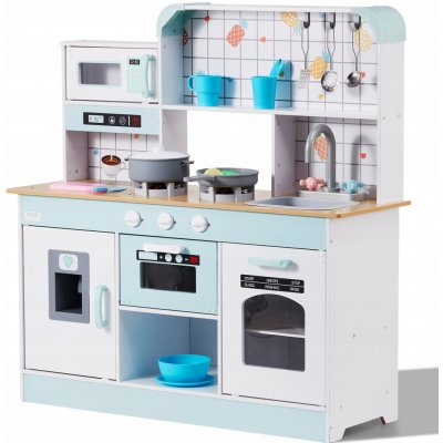 Vevor Dřevěná kuchyňka pro děti bílá sada s 24 doplňky – Zboží Mobilmania