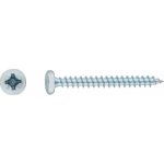 Uni vrut s půlkulatou hlavou PZ2 plný závit bíle pozinkovaný 4 x 16 mm, 50 ks – Hledejceny.cz
