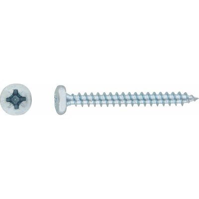 Uni vrut s půlkulatou hlavou PZ2 plný závit bíle pozinkovaný 4 x 16 mm, 50 ks – Hledejceny.cz