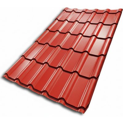 Blachotrapez Diament Eco Plus taška 1900 x 1200 x 0,5 mm Pladur lesk RAL 3009 oxidovaná červená antracitová – Sleviste.cz