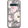 Pouzdro a kryt na mobilní telefon Samsung Pouzdro Mobiwear Glossy Samsung Galaxy S10 - G034G - Květy na šedém pozadí