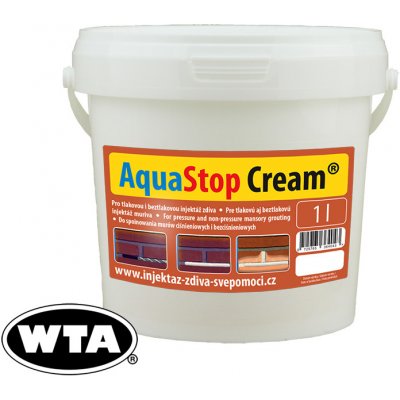 AquaStop Cream 1l injektážní krém pro sanaci zdiva krémovou injektáží proti vlhkosti