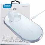 AppleMix 2v1 bezdrátová nabíječka / podložka Qi CHOETECH pro Apple iPhone / Apple Watch - MFi certifikovaná - bílá – Zboží Živě