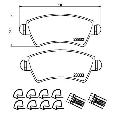 Sada brzdových destiček, vždy 4 kusy v sadě BREMBO P 61 067 (P61067)