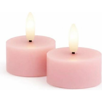 SIRIUS Sada LED čajové svíčky na baterie Sille Tealight, Ø 4,5 × 2,2 cm, světle růžové, z pravého vosku, balení 2 ks – Hledejceny.cz
