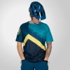 Cyklistický dres Endura SingleTrack Print Modro žlutý
