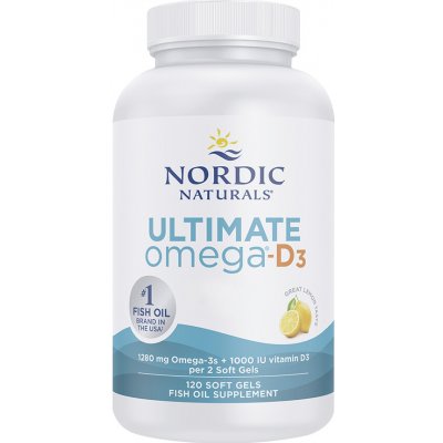 Nordic Naturals - Ultimate Omega-D3, 1280 mg citrón 120 softgel kapslí – Hledejceny.cz