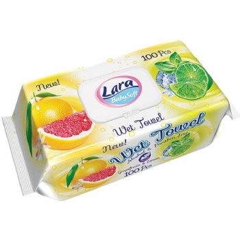 Lara vlhčené ubrousky grapefruit & lemon 100 ks klip