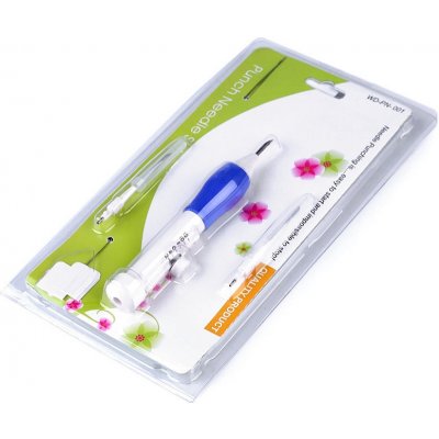 Dutá jehla / vyšívací pero - sada na vyšívání Varianta: 1 bílo-modrá, Balení: 1 sada – Zboží Mobilmania