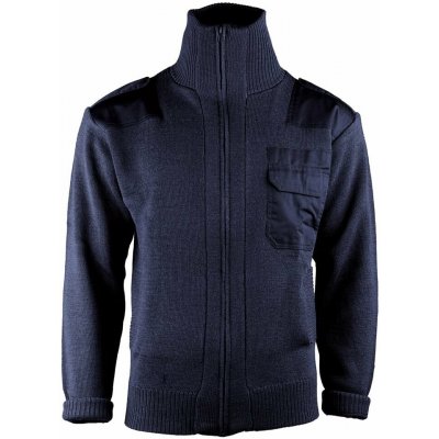 Mil-Tec svetr vlněný dlouhý zip s kapsou modrý – Sleviste.cz