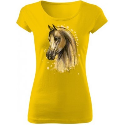 Tričko s potiskem Kresba koně Žlutá – Zboží Mobilmania