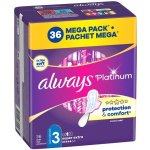 Always Platinum Super Extra velikost 3 Vložky s křidélky 36 ks – Zboží Mobilmania
