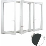 Aluplast plastové okno trojkřídlé antracit/bílé 200x150 – Hledejceny.cz