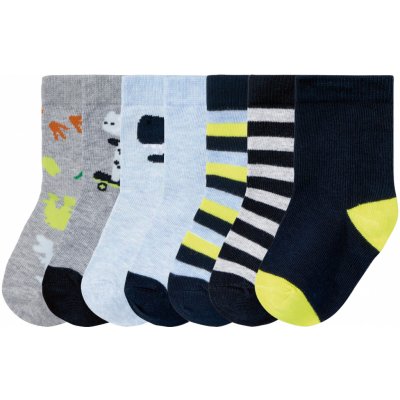 Lupilu Chlapecké ponožky s BIO bavlnou 7 párů šedá / žlutá / modrá / navy modrá – Zboží Mobilmania