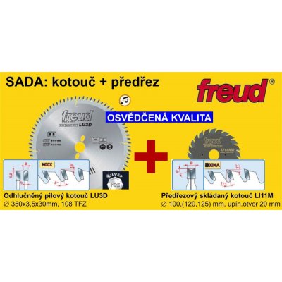 Freud Sada pilového kotouče LU3D 350mm + předřez LI16M 100mm LU3D-350+LI16M-100 – Zboží Mobilmania