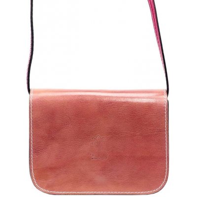 Dámská kožená kabelka Florence 43 tmavě růžová + oranžová
