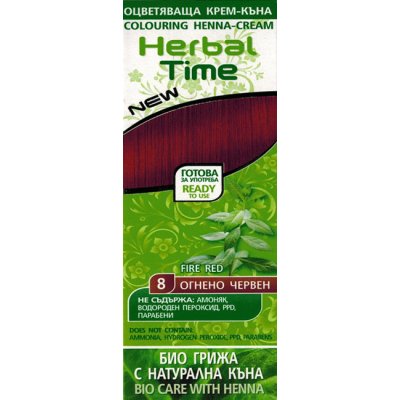 Henna Herbal Time přírodní barva na vlasy ohnivě červena-8 75 ml – Zboží Mobilmania