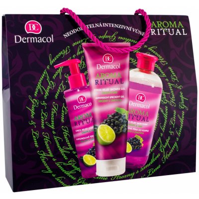 Dermacol Aroma Ritual Grape & Lime pěna do koupele 500 ml + sprchový gel 250 ml + tekuté mýdlo 250 ml dárková sada – Zboží Mobilmania
