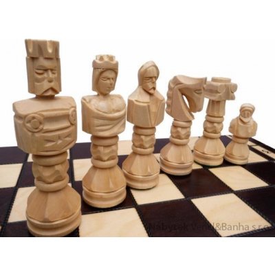 Desková hra, dřevěné šachy vyřezávané GLADIATOR 117 mad – Zboží Živě
