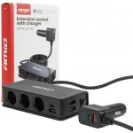 Prodlužovací zásuvka s nabíječkou 3xUSB-A USB-C QC 3.0 PD 3.0. 148W AMIO-04836