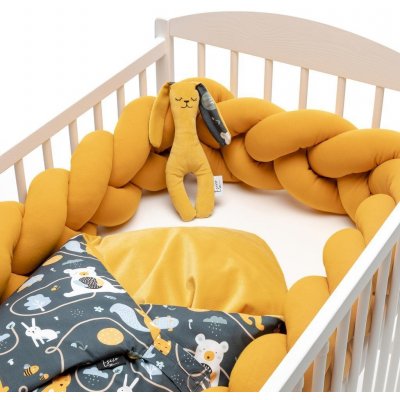 Eseco Pletený mantinel do kulatých postýlek černá /mustard – Zboží Dáma