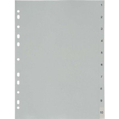 Rozdružovač A4 1-10 PP číselný šedý – Sleviste.cz