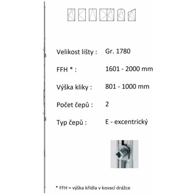 ROTO NX Lišta převodu variabilní Gr.1780 / 1601-2000 / 2 – Sleviste.cz