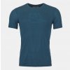 Pánské sportovní tričko Ortovox pánské merino triko 120 Cool Tec Mtn Logo Ts petrol blue