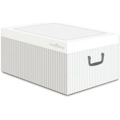 Compactor Anton Skládací úložná krabice karton box 50 x 40 x 25 cm bílá / šedá – Zboží Mobilmania