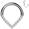 Piercing Šperky4U Segment kruh se zirkony septum helix cartilage tragus piercing NS0063ST-1210