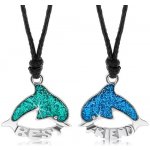 Šperky eshop Dva šňůrkové zelený a modrý delfín glazura best friend Z2.2 – Zboží Mobilmania