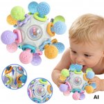 Woopie Baby senzorický míček 3v1 s kousátkem a chrastítkem 6m+ - 1 kus – Zboží Dáma