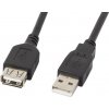 usb kabel Lanberg CA-USBE-10CC-0007-BK USB-A M / F 2.0, 0,7m, černý