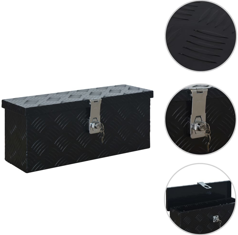 vidaXL Hliníkový box 485 x 140 x 200 mm černý
