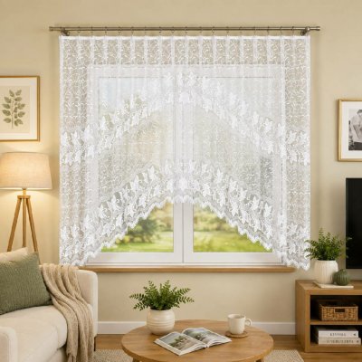 Dekorační oblouková krátká záclona na žabky TEOFILA 400x160 cm MyBestHome – Hledejceny.cz