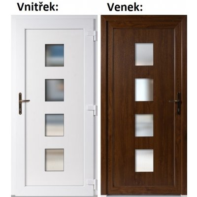 Soft Vchodové dveře 010 Zlatý dub / Bílá pravé 88 x 198 cm – Hledejceny.cz