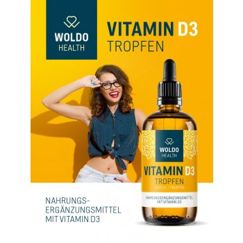 WoldoHealth Vitamin D3 Kapky 1000 I.U. 50 ml