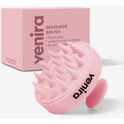 Venira stimulující masážní kartáč pro vlasovou pokožku růžový – Zboží Dáma