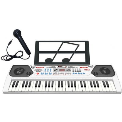 Mamido Vělký dětský keyboard multifunkční 54 kláves bílý – Zbozi.Blesk.cz