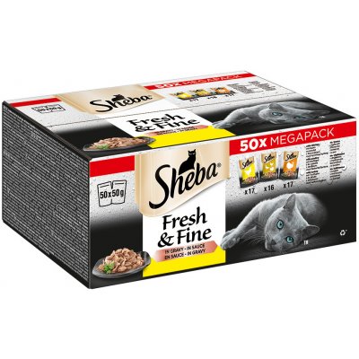 Sheba Fresh & Fine kuřecí drůbeží a krůtí 50 x 50 g – Sleviste.cz
