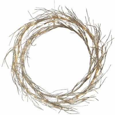 Star Trading Svítící vánoční věnec Fizzy Gold 45 cm stříbrný – Zboží Dáma