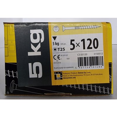 DOMAX CS 05120 tesařský vrut se zapuštěnou hlavou 5x120 - 5kg (cca 505 ks) – Hledejceny.cz
