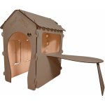 KIK KX3831 Zahradní dřevěný domeček pro děti s tabulí a stolem – Zboží Dáma
